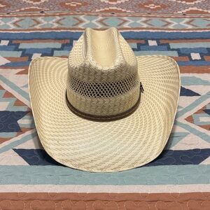 Ariat Beige Straw Western Cowboy Hat size 7 1/8